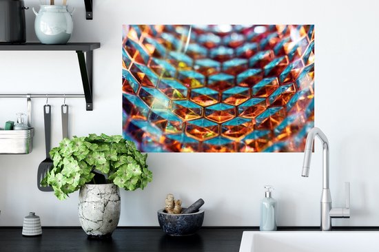 Muursticker Biologie - Nid d'abeille en Verres - 60x40 cm - feuille adhésive autocollante - sticker mural repositionnable