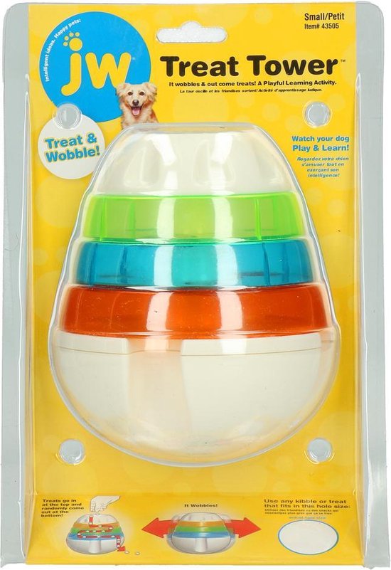 JW Treat Tower Hondenspeeltje Honden speelgoed Meerkleurig Large 18 cm bol