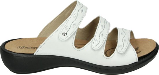 Westland IBIZA 66 - Volwassenen Dames slippers - Kleur: Wit/beige - Maat: 42  | bol.com