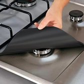 Protecteurs de cuisinière à gaz noirs - protection de plaque de cuisson - protection anti-éclaboussures et de graisse - ensemble de 4 pièces