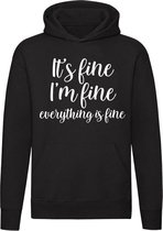Everything is Fine Hoodie | sweater | gaat goed | geen paniek |trui | alles goed | its fine | unisex | capuchon
