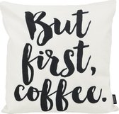 But First, Coffee Kussenhoes | Outdoor / Buiten | Katoen / Polyester | 45 x 45 cm
