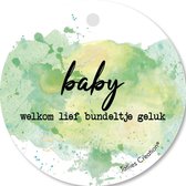 Tallies Cards - kadokaartjes  - bloemenkaartjes - Baby - Aquarel - set van 5 kaarten - geboortekaart - geboorte - baby - in verwachting - 100% Duurzaam