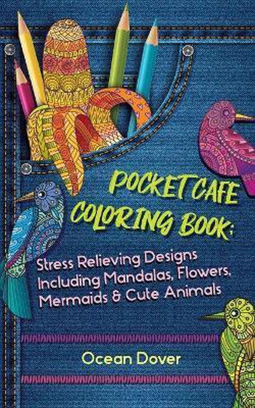 Hobby Photo Illustrator Therapy Pocket Cafe Coloring Book, Ocean Dover