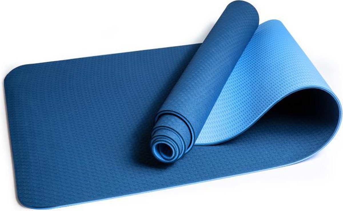 Moonlight Yoga® | Yoga mat dik met anti-slip|Eco friendly fitnessmat |Blauw