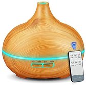 Luxe Aroma Diffuser 400ML - Woodgrain Hout Design- Met afstandsbediening