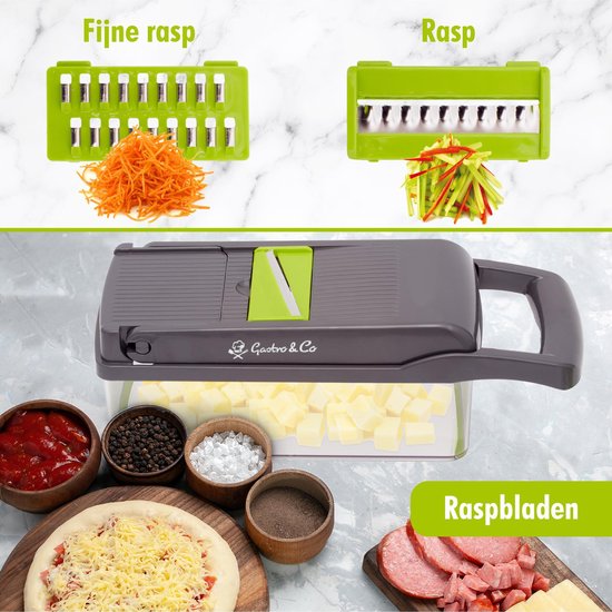 Wuciray Groentesnijder, handmatig, multifunctioneel, 3 messen, mandoline, rapper, wortelen, rappers, schaaf, voor snijden en raspen Wuciray Groentesnijder, handmatig, multifunctioneel, 3 messen, mandoline, rapper, wortelen, rappers, schaaf, voor snijden en raspen
