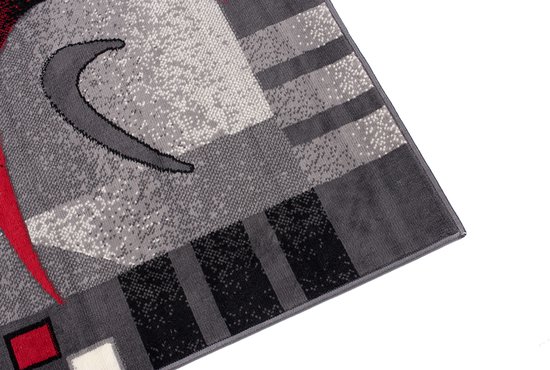 Tapiso Dream Vloerkleed Grijs Rood Abstract Modern Woonkamer Tapijt Maat- 80x150