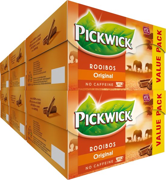 Doen Omleiding kapperszaak Pickwick Rooibos Thee Original -Met een Vleugje Kaneel - Voordeelverpakking  - 240... | bol.com