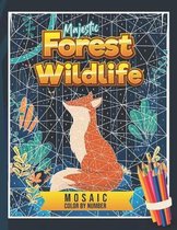 Majestic Forest Wildlife Mosaic Color By Number