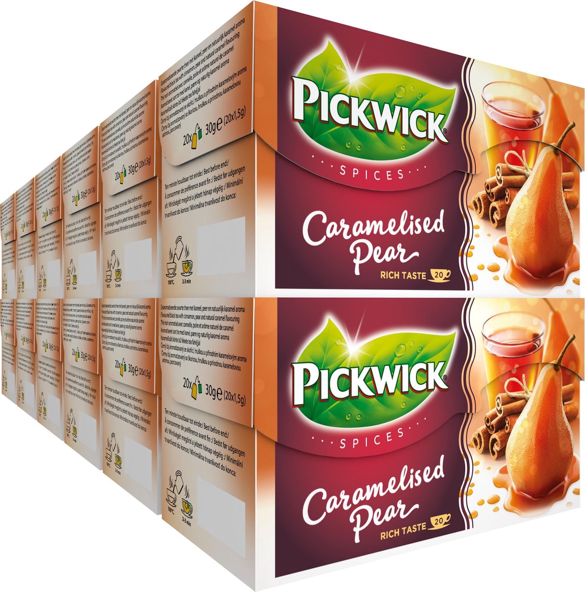 Verborgen Scarp glans Pickwick Spices Caramelised Pear Zwarte Thee - 12 x 20 Zakjes | bol.com