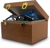 Faraday Box Sleutelkluis voor Beveiliging - RFID Pasjeshouder - Beschermhoes Autosleutel - Anti Straling - PU Leer - Bruin