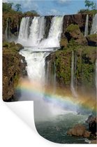 Muurstickers - Sticker Folie - Iguacu-watervallen met een regenboog - 20x30 cm - Plakfolie - Muurstickers Kinderkamer - Zelfklevend Behang - Zelfklevend behangpapier - Stickerfolie