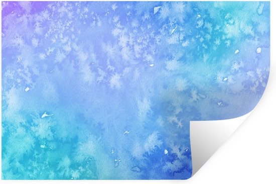 Muurstickers - Sticker Folie - Waterverf - Blauw - Paars - Lichtblauw - 30x20 cm - Plakfolie - Muurstickers Kinderkamer - Zelfklevend Behang - Zelfklevend behangpapier - Stickerfolie