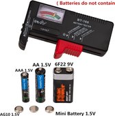 Batterijtester Digitaal - Batterijen Tester Meter Zwart - Batterij Tester voor alle Batterijen