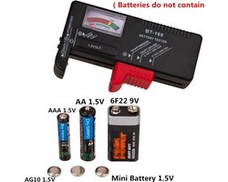 Batterijtester Digitaal - Batterijen Tester Meter Zwart - Batterij Tester voor alle Batterijen