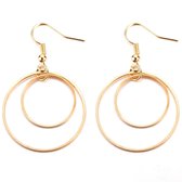 Oorhangers met dubbele ring goudkleurig