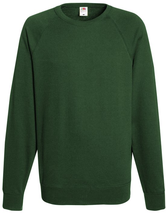 Fruit Of The Loom Heren Lichtgewicht Raglan Sweatshirt (240 GSM) (Bottle Groen)