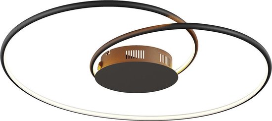 Lindby - LED plafondlamp - Metaal, kunststof - H: 8 cm - zwart mat