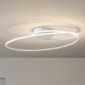 Lindby - LED plafondlamp- met dimmer - 1licht - metaal, aluminium - H: 4.5 cm - wit - Inclusief lichtbron
