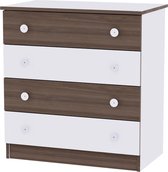 Lorelli dressoir met 4 lades I commode I kastje lades I bijpassend bij Trend plus & May plus white walnoot