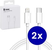 Xtronic Lightning Oplaadkabel - Geschikt Voor Apple iPhone - USB-C - 1 meter - Set Van 2 Kabels - Wit