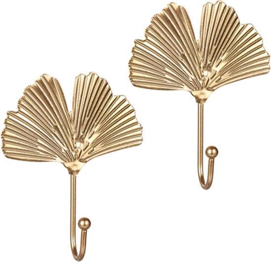 Set van 2 gouden wandhaken in de vorm van kleine bladeren | Wandhaken  bladeren |... | bol.com