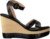 Unisa Montea Sandalen - Met Sleehak - Dames - Zwart - Maat 39