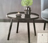 Houten bijzettafel - Zwarte bijzettafel - 4 poten - Hout/MDF - 55 x 55 x 40 cm