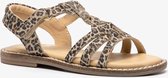 Groot leren meisjes sandalen met luipaardprint - Bruin - Maat 30 - Echt leer
