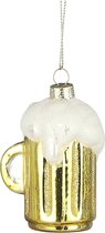 House of Seasons Biertje Kerst Ornament - L5,5 x B4,5 x H7,5 cm - Goud