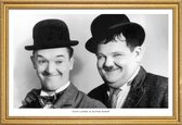 JUNIQE - Poster in houten lijst Laurel and Hardy -20x30 /Wit & Zwart