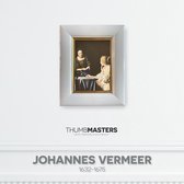 Dame en dienstbode - Witte lijst met gouden kader - 21x26cm | Thumbmasters | Klein meesterwerk van Johannes Vermeer