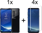 Samsung Galaxy S9 Plus hoesje shock proof case transparant - 4x Samsung Galaxy S9 Plus Screenprotector UV