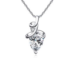 Victorious Dames Ketting – Zirkonia & Bergkristallen – Zilver– 45cm