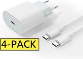 4x Razendsnelle Oplader voor Samsung S21 / S21 Plus / S21 Ultra | Inclusief 2 Meter Kabel | Lader  Samsung S21 / S21 Plus / S21 Ultra / S20 / S20 Plus / S20 Ultra / A52 / A72 / A71 / A51 | Op