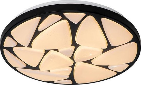 QAZQA marian - Moderne Dimbare LED Plafondlamp met Dimmer - 1 lichts - Ø 39 cm - Zwart - Woonkamer | Slaapkamer