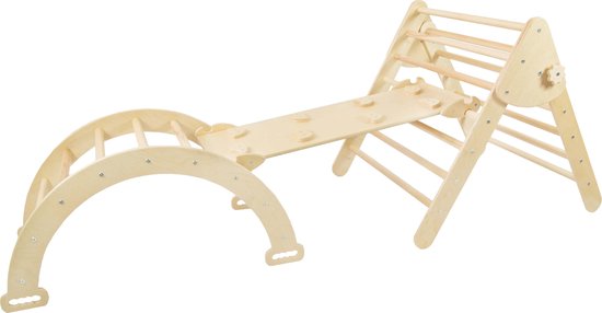 salto flexibel Standaard W&H houten speeltoestel voor kinderen - verstelbaar klimdriehoek met  klimwand,... | bol.com