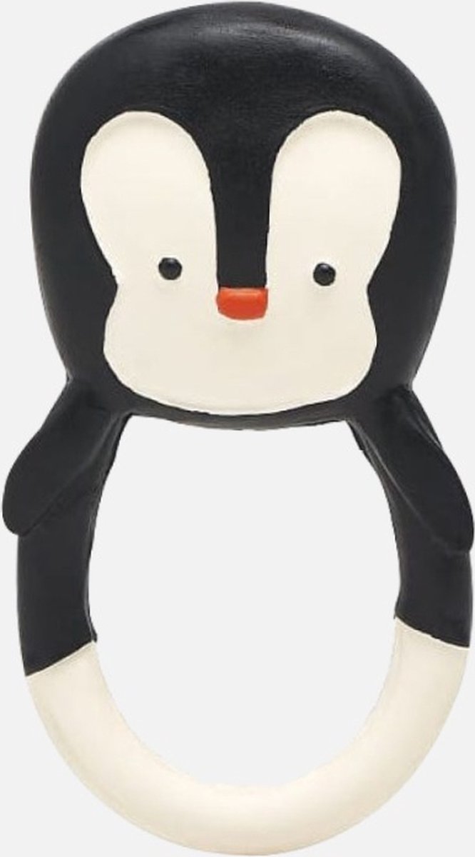 Lanco rubberen bijtring - Nui the Pinguin - zwart - wit van Lanco — afbeelding 5