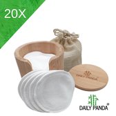 Daily Panda ®- 20 Herbruikbare wattenschijfjes +bamboehouder - zero waste- make-up verwijderen- bamboe- beauty- millieu