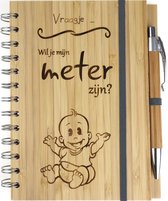 A5 bamboe memoboek met pen - iemand vragen als Meter