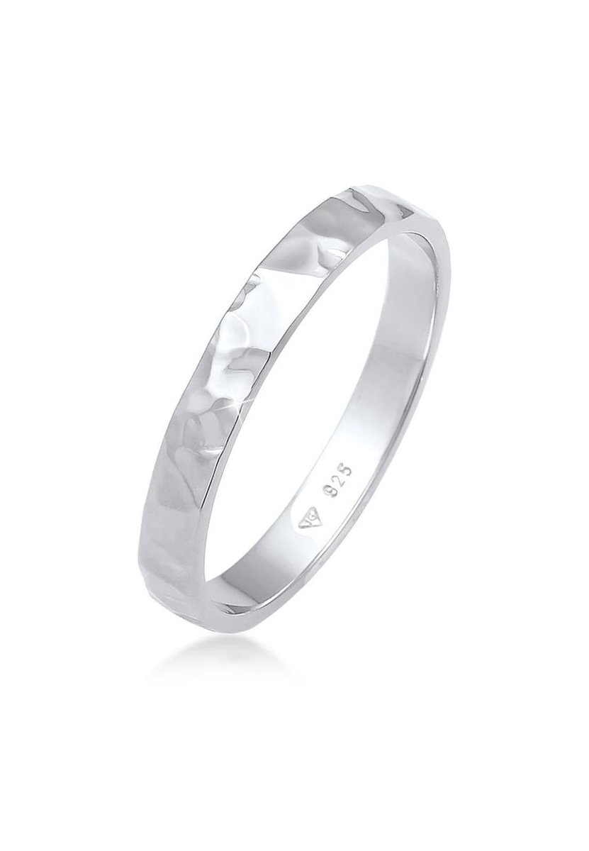 Elli - Ring - Dames band basis fijn gehamerd trend in 925 sterling zilver - Dames