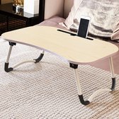 Sefaras Laptoptafel - Laptopstandaard - Schoottafel - Bedtafel - Licht Bruin - 59.7x39.6x26 cm