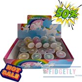 Unicorn Putty 4 potjes a 65g  - glitter slijm - met mini eenhoorn