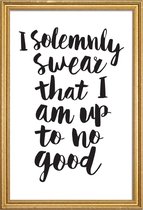 JUNIQE - Poster met houten lijst Swear -20x30 /Wit & Zwart