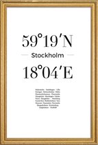 JUNIQE - Poster met houten lijst Stockholm -40x60 /Wit & Zwart