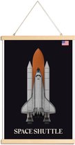 JUNIQE - Posterhanger NASA space shuttle raket -30x45 /Grijs & Zwart