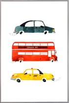 JUNIQE - Poster met kunststof lijst City Travel -40x60 /Kleurrijk