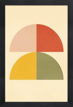 JUNIQE - Poster met houten lijst Quarters -13x18 /Ivoor & Rood