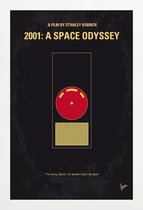 JUNIQE - Poster in houten lijst 2001 - A Space Odyssey -20x30 /Geel &